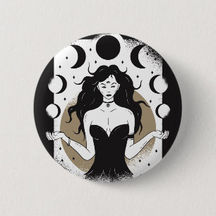 Badge Rond 5 Cm Déesse lunaire