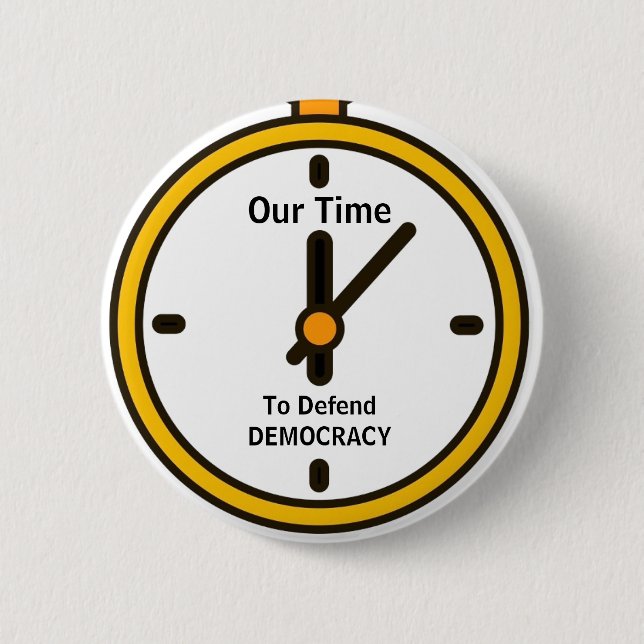 Badge Rond 5 Cm Defend Democracy Button (Devant)