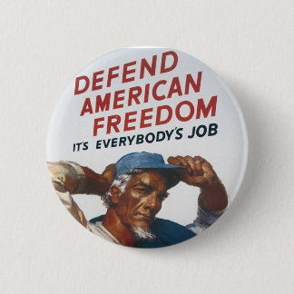 Badge Rond 5 Cm Défendez l'affiche vintage de guerre de liberté