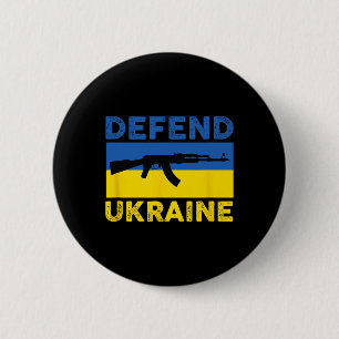 Badge Rond 5 Cm Défendre l'Ukraine - Soutenir l'Ukraine - Drapeau