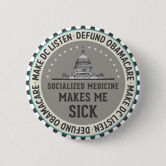 Badge Rond 5 Cm Défendre Obamacare (Devant)