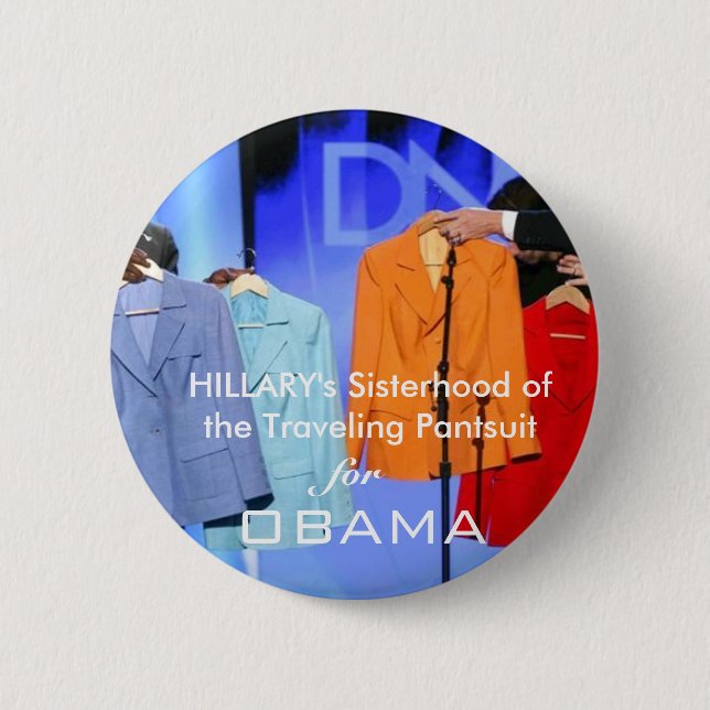 Badge Rond 5 Cm Défenseurs de Hillary Clinton pour Obama (Devant)