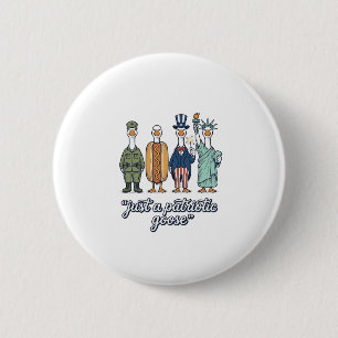 Badge Rond 5 Cm Défilé d'oies patriotiques Chemise vectorielle vin