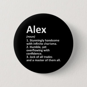 Badge Rond 5 Cm Définition Alex Nom Personnalisé Anniversaire Drôl