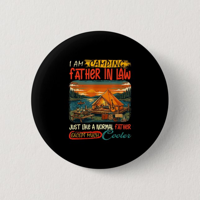 Badge Rond 5 Cm Définition de beau-père de camping beaucoup plus c (Devant)