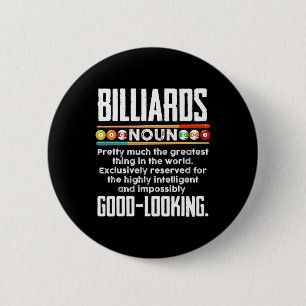 Badge Rond 5 Cm Définition de billard - Billard amusant Billard 8