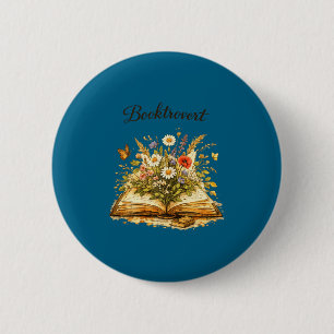Badge Rond 5 Cm Définition de booktrovert livre vintage design flo