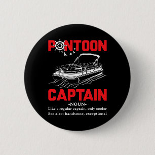Badge Rond 5 Cm Définition de capitaine de ponton drôle bateau pon