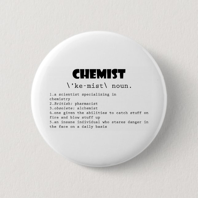 Badge Rond 5 Cm Définition de chimiste (Devant)