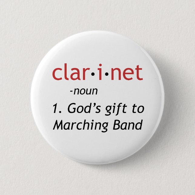 Badge Rond 5 Cm Définition de Clarinet (Devant)