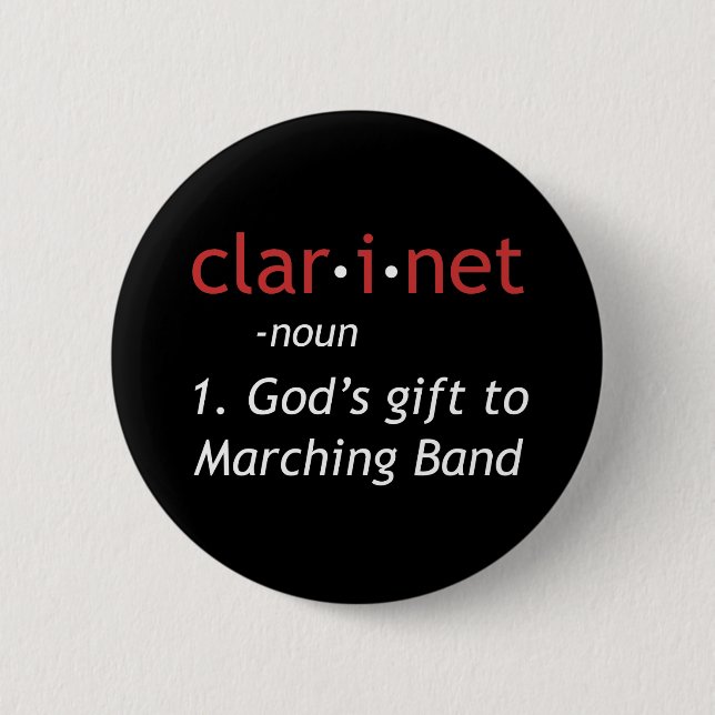 Badge Rond 5 Cm Définition de Clarinet (Devant)