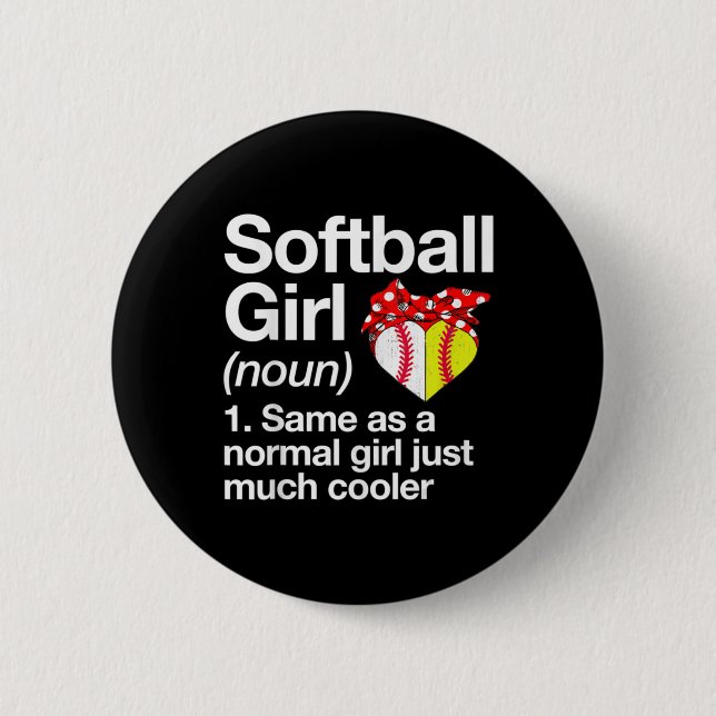 Badge Rond 5 Cm Définition de fille de softball Sassy Sports (Devant)