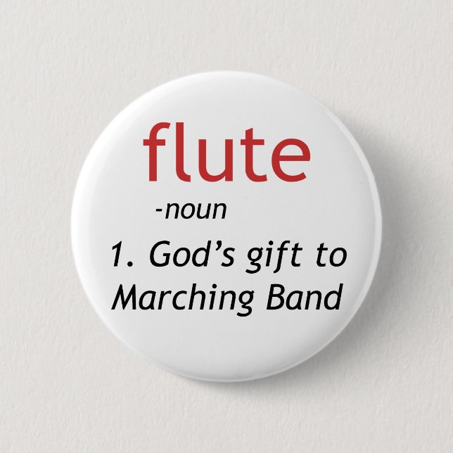 Badge Rond 5 Cm Définition de flûte (Devant)