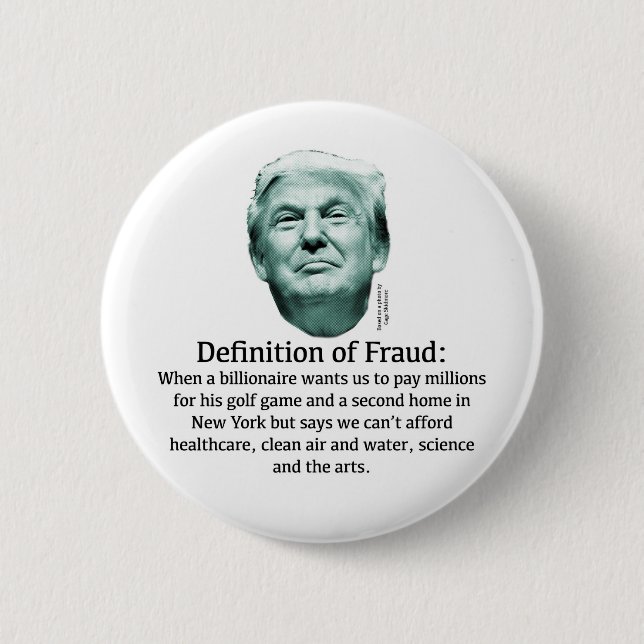 Badge Rond 5 Cm Définition de la fraude - TRUMP (Devant)