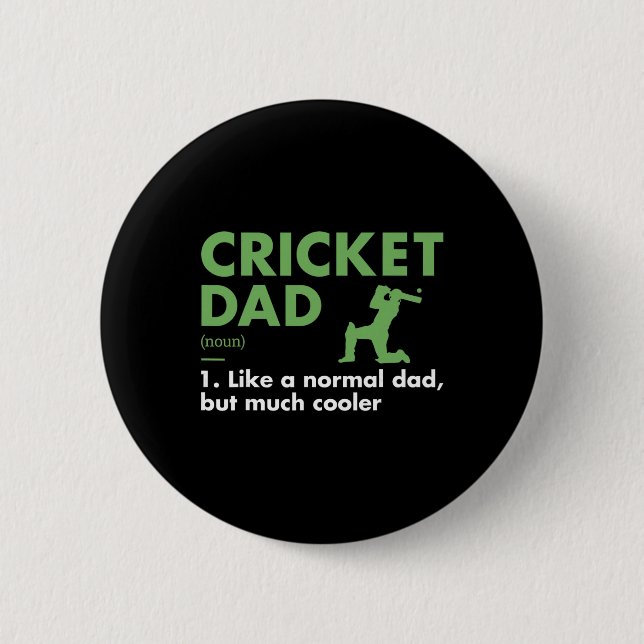 Badge Rond 5 Cm Définition de papa sportif Cricket  (Devant)
