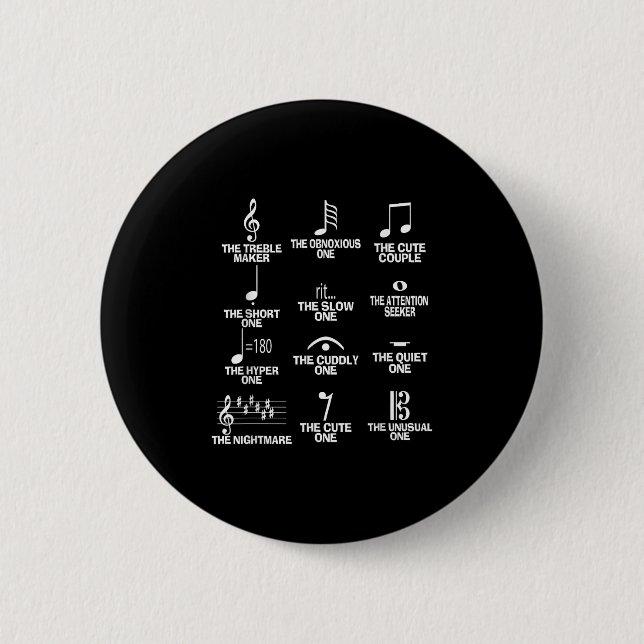 Badge Rond 5 Cm Définition de symbole de notes musicales Humour Dr (Devant)