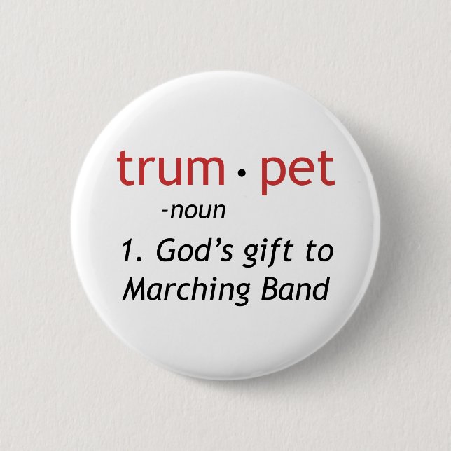 Badge Rond 5 Cm Définition de trompette (Devant)