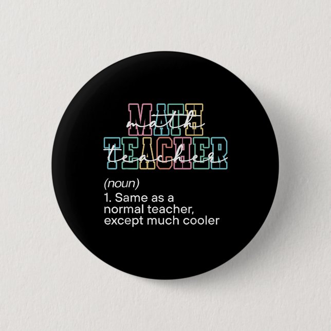 Badge Rond 5 Cm Définition d'enseignant de mathématiques drôle Ret (Devant)