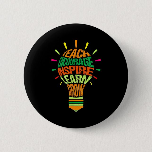 Badge Rond 5 Cm Définition d'inspiration pour enseignant Ampoule c (Devant)