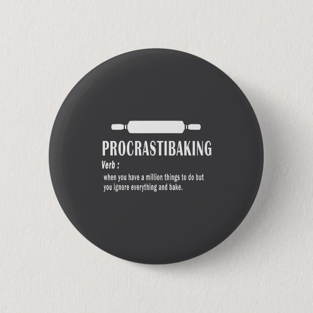Badge Rond 5 Cm Définition drôle de Procrastibaking - Amateurs de  (Devant)