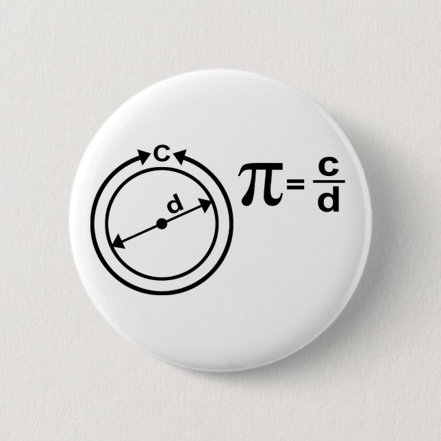 Badge Rond 5 Cm Définition mathématique de pi (Devant)