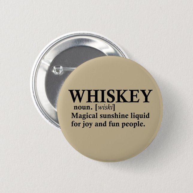 Badge Rond 5 Cm Définition Whiskey drôle alcool dire des cadeaux (Devant & derrière)