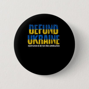 Badge Rond 5 Cm Défund Ukraine Anti-guerre Pro Paix Négociation Uk
