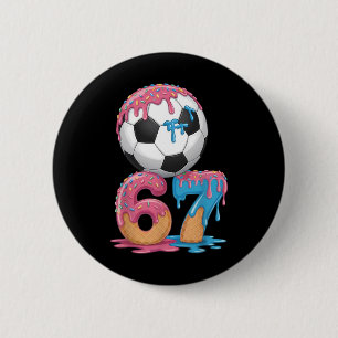 Badge Rond 5 Cm Dégoulinade de foot Numéro 67 Joueur de football m