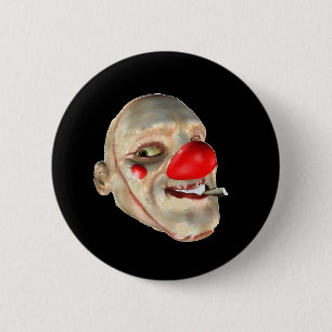 Badge Rond 5 Cm Dégoûtant le clown - plan rapproché de visage