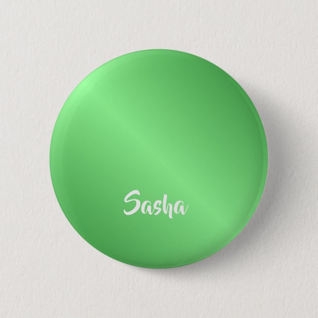 Badge Rond 5 Cm dégradé vert du nom personnalisé (Devant)