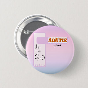 Badge Rond 5 Cm Dégradé Violet Mignon Texte Yeux Tante-à-naître
