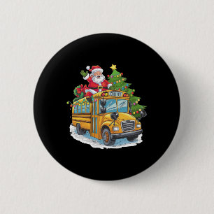 Badge Rond 5 Cm Déguisement de conducteur de bus scolaire en sapin