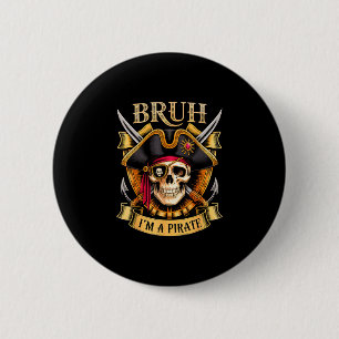 Badge Rond 5 Cm Déguisement de crâne de pirate drôle pour enfants 