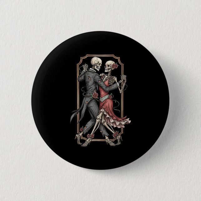 Badge Rond 5 Cm Déguisement de danse tango squelette d'Halloween D (Devant)