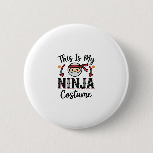 Badge Rond 5 Cm Déguisement de ninja drôle Design vectoriel Hallow