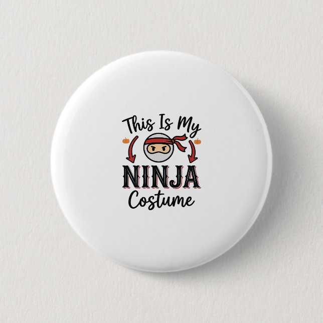 Badge Rond 5 Cm Déguisement de ninja drôle Design vectoriel Hallow (Devant)