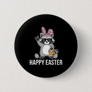 Badge Rond 5 Cm Déguisement de Pâques de raton laveur drôle pour t