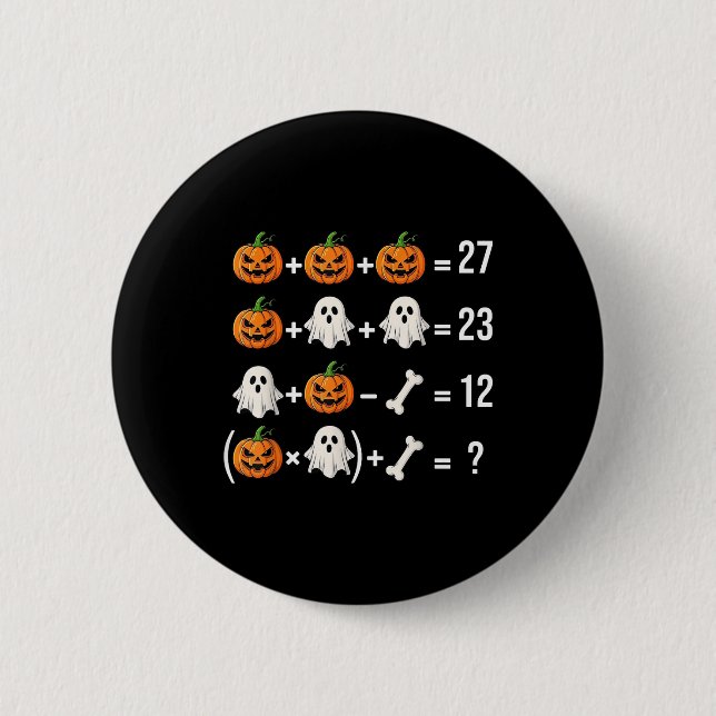 Badge Rond 5 Cm Déguisement de professeur de mathématiques fantôme (Devant)
