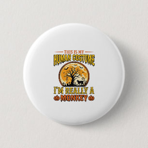 Badge Rond 5 Cm Déguisement de singe Halloween Design de T-shirt v