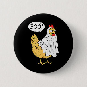Badge Rond 5 Cm Déguisement Halloween Chicken Boo agriculteur garç