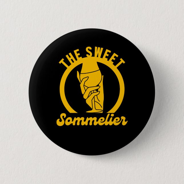 Badge Rond 5 Cm Dégustation de vin doux sommelier Alcool Glas cade (Devant)
