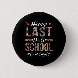Badge Rond 5 Cm Déjeuner Dame Joyeux Jour Dernier De L'École Été D