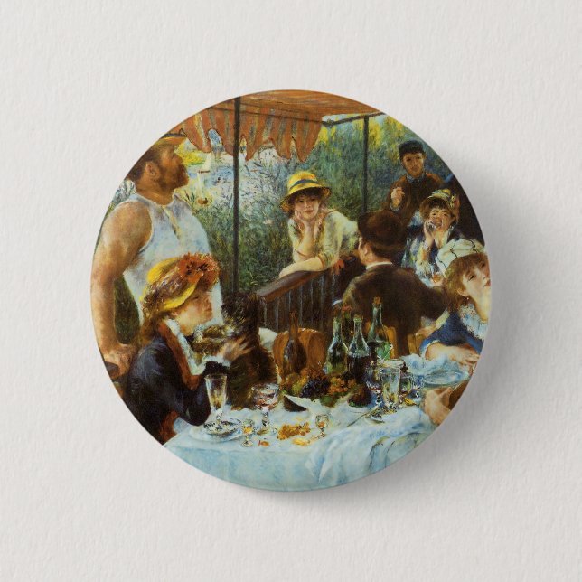 Badge Rond 5 Cm Déjeuner de la fête nautique par Pierre Renoir (Devant)