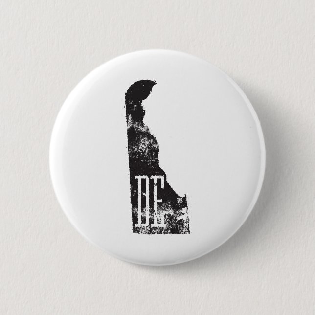 Badge Rond 5 Cm Delawar utilisé State Map DE Abbreviation (Devant)