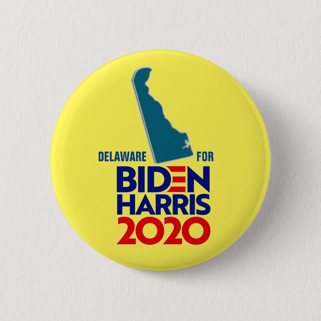 Badge Rond 5 Cm Delaware pour Biden Harris 2020 (Devant)