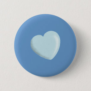 BADGE ROND 5 CM DÉLICATE BÉBÉ BLEU RONDÉ COEUR GARÇON AMOUR D