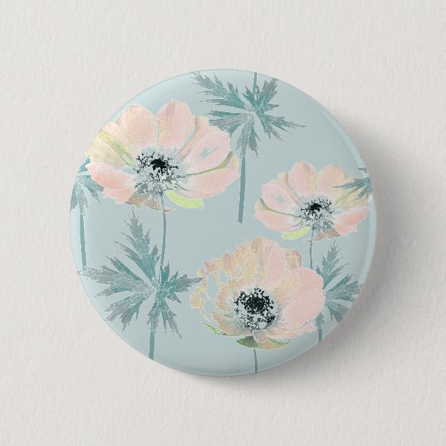 Badge Rond 5 Cm Delicate pink anemones (Devant)