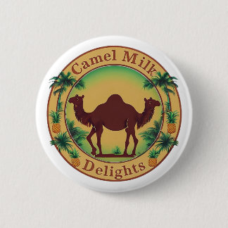 Badge Rond 5 Cm Délices de lait de chameau-Tropical Camel Palm Pin