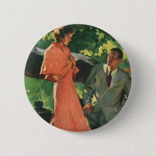Badge Rond 5 Cm Demande en mariage vintage ; veux-tu m'épouser ?