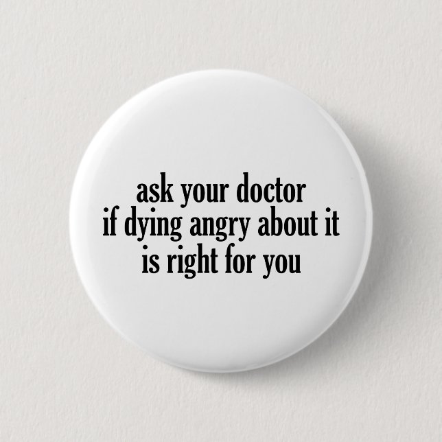 Badge Rond 5 Cm Demandez à votre médecin (Devant)